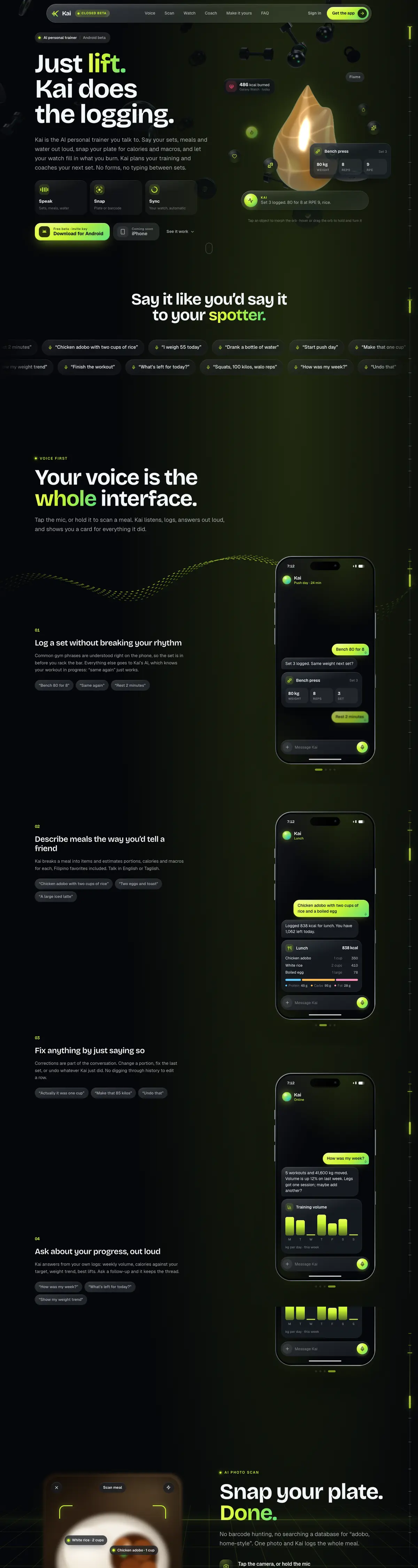 Kai website, full page