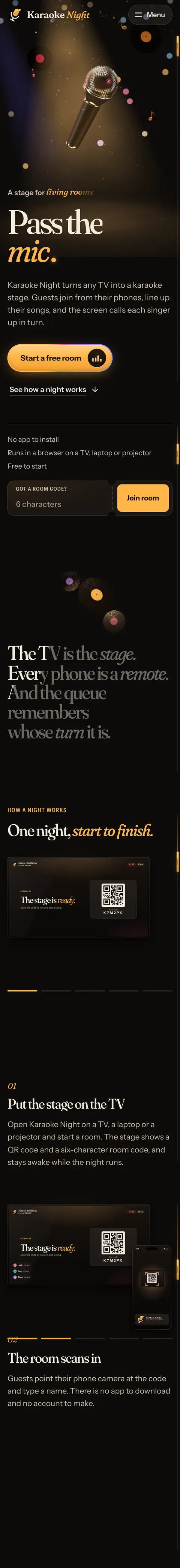 Karaoke Night on a phone