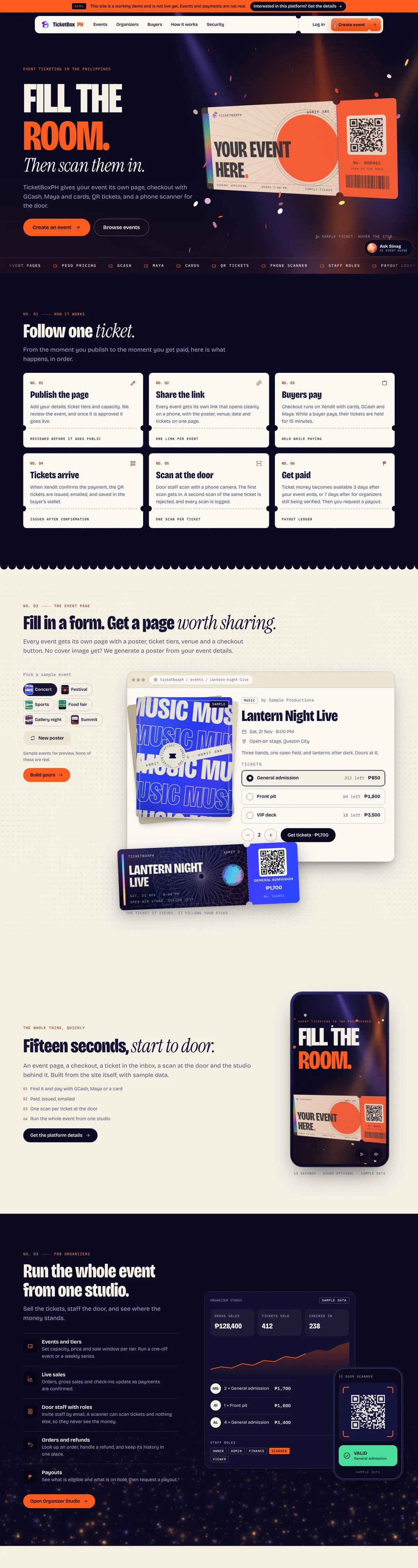 TicketBoxPH website, full page