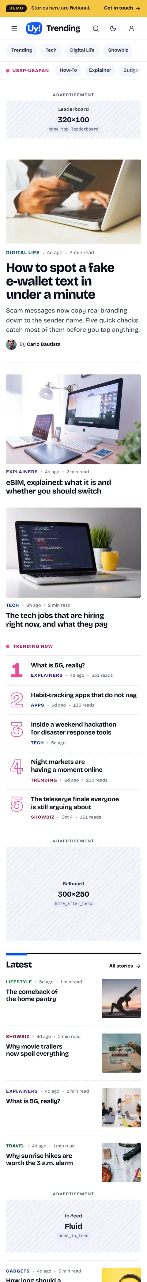 Uy Trending on a phone